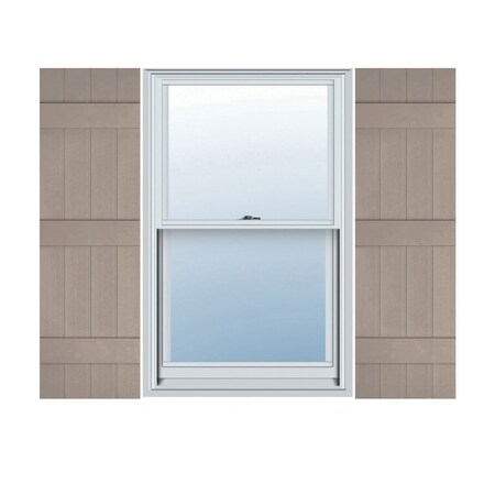 Ekena Millwork Lifetime Vinyl, 4 Board Joined (3 Batten), Board-n-Batten Shutters, w/Shutter Loks, LJ4C14X06600CL, PR LJ4C14X06600CL